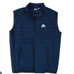 ALDI GEAR Navy Blue QUILTED PUFFER VEST JACKET Reflective Logo MENS XL *NEW 2025